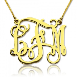 Customized Monogram Initial Necklace Sterling Silver