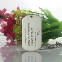 Custom Titanium Steel Love Song Dog Tag Name Necklace