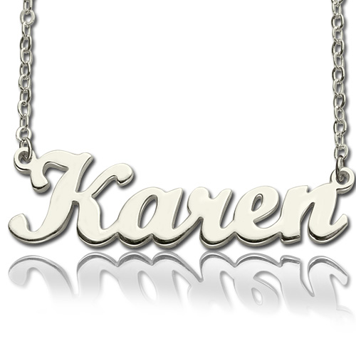 Personalized Script Name Necklace Sterling Silver