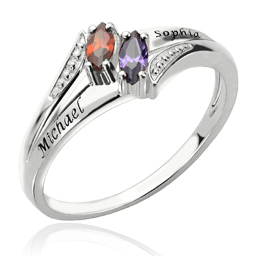 Promise Ring With January Birthstone Promise Ring With January Birthstone