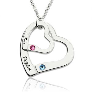 Valentines Heart Gift Necklace For Girlfriend Sterling Silver