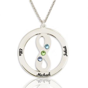 Circle Infinity Name Necklace Sterling Silver