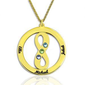 Circle Infinity Pendant Necklace Gold Plated