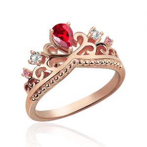 Romantic Birtshtones Princess Crown In Rose Gold