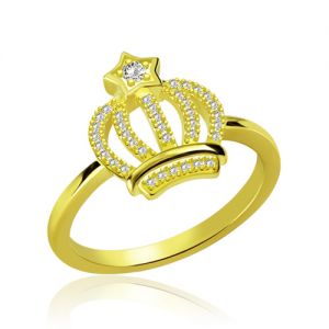 Sparkle Birthstone Crown Ring Gold Plated