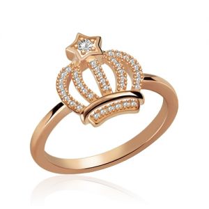 Sparkle Birthstone Crown Ring In Rose Gold