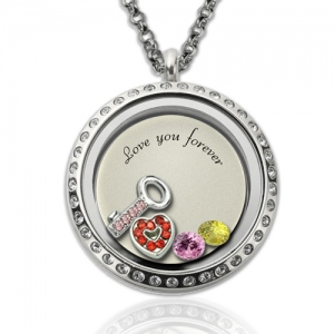 Key to My Heart Floating Locket With Birthstone