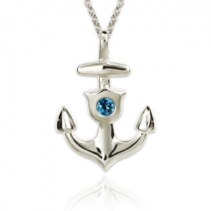 Personalized Valentines Anchor Gifts Necklace For Her Sterling Silver