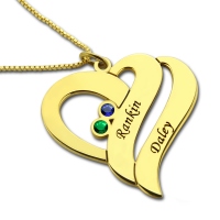 Two Hearts Forever One Love Necklace 18k Gold Plated