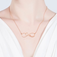 Infinity Heart Name Necklace In Rose Gold