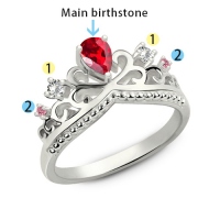 Romantic Birtshtones Princess Crown Ring