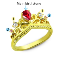 Prinzessin KrEiner Ring mit romantischen Geburtssteinen Gold überzogen