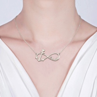 Valentines Infinity Anchor Gift Necklace For Girlfriend In Sterling Silver