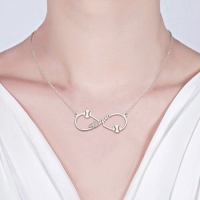 Customized Infinity Baseball Name Necklace Sterling Silver