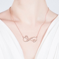 Infinity Dog Paw Neclace Mothers Day Gift In Rose Gold