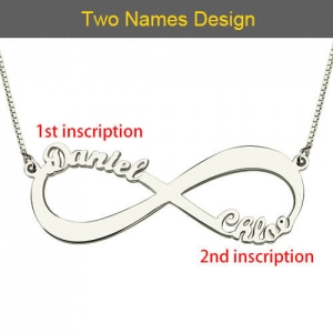 Personalized Infinity Symbol Name Necklace Sterling Silver