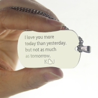 Custom Titanium Steel Love Song Dog Tag Name Necklace