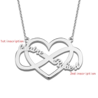 Valentine's Infinity Heart Sterling Silver Necklace Personalized