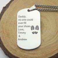 Father's Day Gift: Titanium Steel Dog Tag Name Necklace