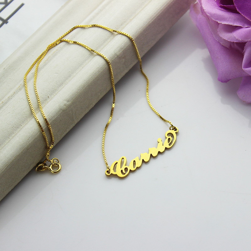 Gold Sex And The City Carrie Name Necklace Box Chain