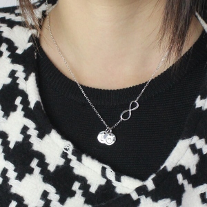 Customized Infinity Initial Necklace In Sterling Silver