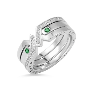Men's Combination Ring With Cubic Zirconia