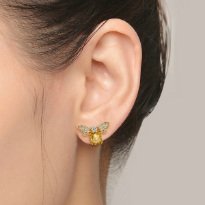 yellow bee earrings