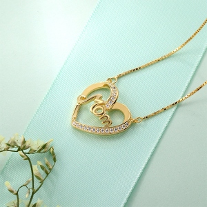 Mom Necklace With Birthstone In Gold