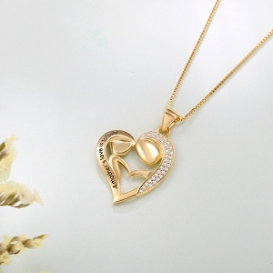 Pesonalized Mom And Daughter Necklace In Gold