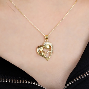 Pesonalized Mom And Daughter Necklace In Gold