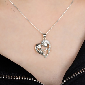 Pesonalized Mom And Daughter Necklace In Silver