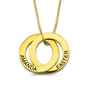 Custom Double Russian Ring Necklace Gold Plated