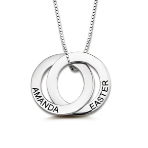 Personalized Double Russian Ring Necklace In Sterling Silver