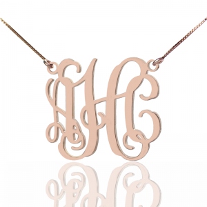 Customized Monogram Initial Necklace Sterling Silver