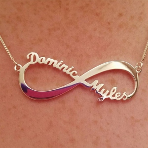 Personalized Mother's Infinity Necklace In Sterling Silver