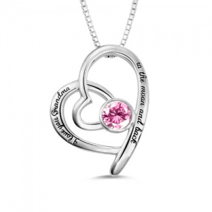 Engraved Heart Sterling Silver Necklace