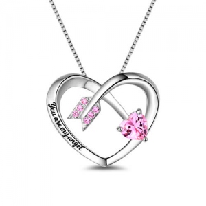 Custom Birthstones Arrow Heart Necklace Sterling Silver