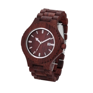 Personlized Men's Wooden Date Display Quartz Watch