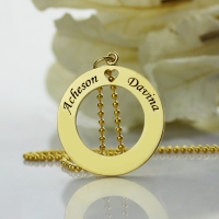 Personalized Circle of Love Name Necklace Gold Plated 925 Silver