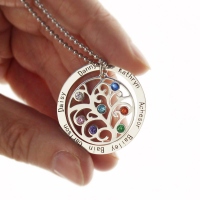 Personalized Grandma's Birthstone Family Tree Necklace