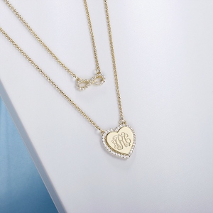 Customized Monogram Infinity Double-Layered Necklace In Gold