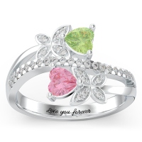 Imprint-able Butterfly Promise Ring with Accents