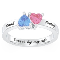 Inverted Twin Hearts Promise Ring