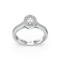 Oval Halo Gemstone Engagement Ring