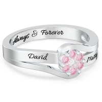 Personalized Promise Flower Ring