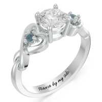 Heart in Heart Gemstone Promise Ring
