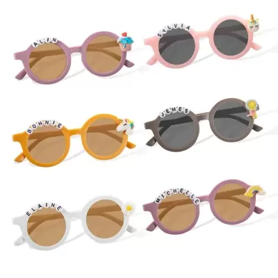 Personalisierte Sonnenbrille mit Namen, Prinzessinnen-Sonnenbrille, Einhorn-Sonnenbrille, Geburtstags-/Weihnachts-/Kindertagsgeschenk für Babys/Kinder/Mädchen