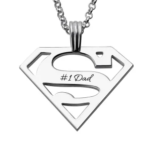 Personalisiertes Geschenk für Männer: Superman-Halskette aus Sterlingsilber