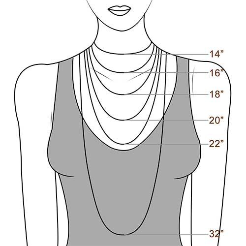 Monogram Necklace Size Chart