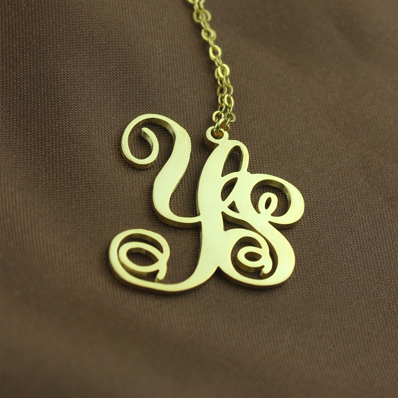 18K Gold Plated 2-Initial Monogram Necklace